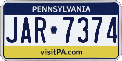 PA license plate JAR7374