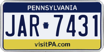 PA license plate JAR7431