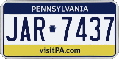 PA license plate JAR7437