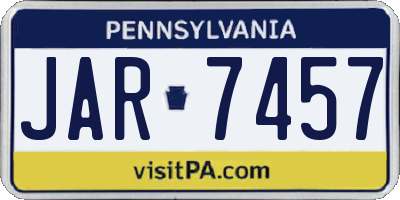 PA license plate JAR7457