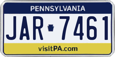 PA license plate JAR7461
