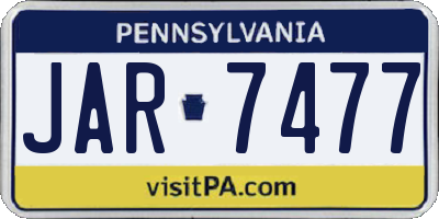PA license plate JAR7477