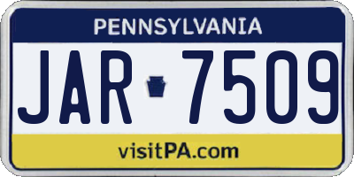 PA license plate JAR7509