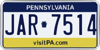 PA license plate JAR7514