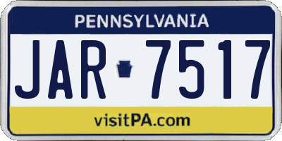 PA license plate JAR7517