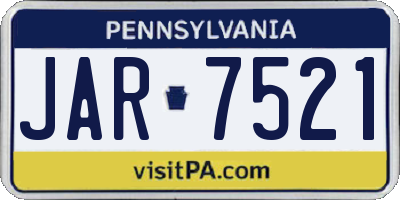 PA license plate JAR7521