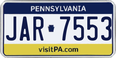 PA license plate JAR7553