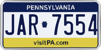 PA license plate JAR7554