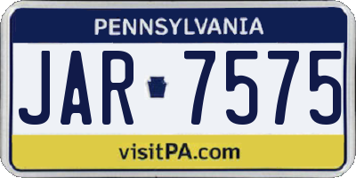 PA license plate JAR7575