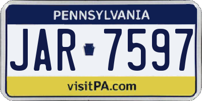 PA license plate JAR7597