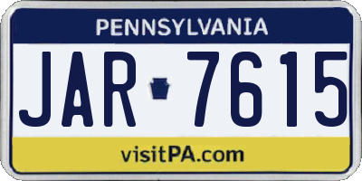 PA license plate JAR7615