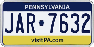 PA license plate JAR7632