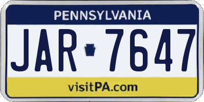 PA license plate JAR7647