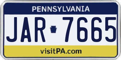 PA license plate JAR7665