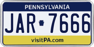 PA license plate JAR7666