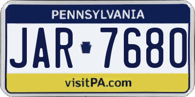 PA license plate JAR7680