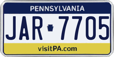PA license plate JAR7705