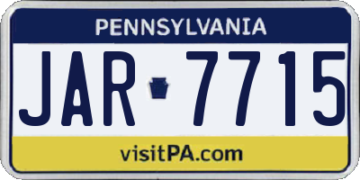 PA license plate JAR7715