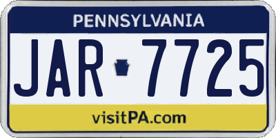 PA license plate JAR7725