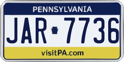 PA license plate JAR7736
