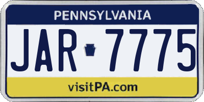 PA license plate JAR7775