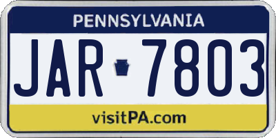 PA license plate JAR7803