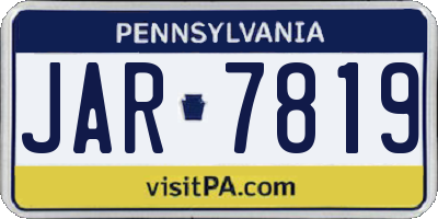PA license plate JAR7819