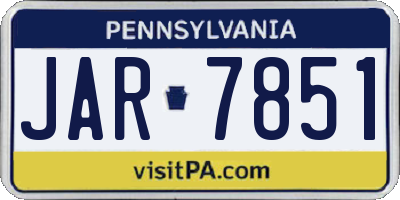 PA license plate JAR7851