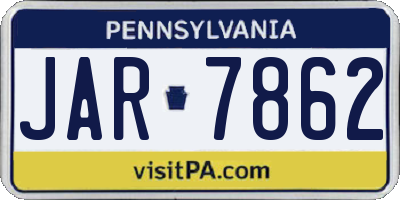 PA license plate JAR7862