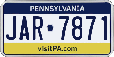 PA license plate JAR7871