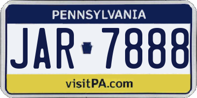 PA license plate JAR7888