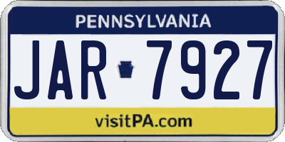 PA license plate JAR7927