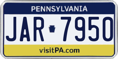 PA license plate JAR7950