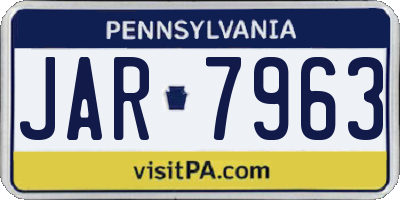 PA license plate JAR7963