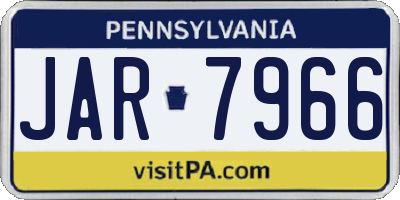 PA license plate JAR7966