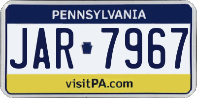 PA license plate JAR7967