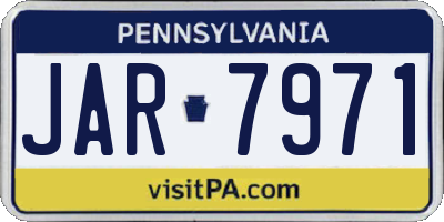 PA license plate JAR7971