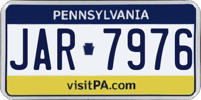 PA license plate JAR7976