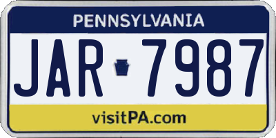 PA license plate JAR7987