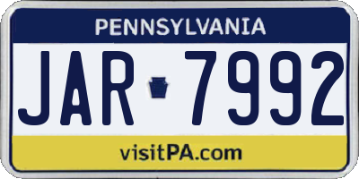 PA license plate JAR7992