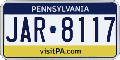 PA license plate JAR8117