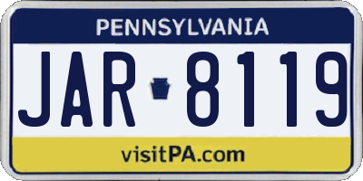 PA license plate JAR8119