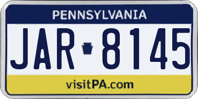 PA license plate JAR8145
