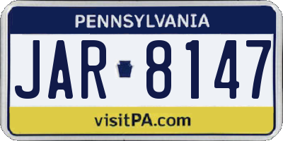 PA license plate JAR8147