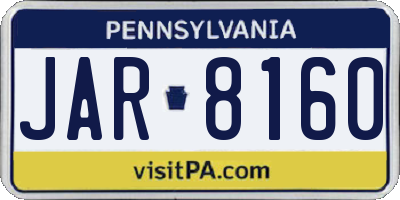 PA license plate JAR8160
