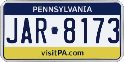PA license plate JAR8173