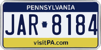 PA license plate JAR8184