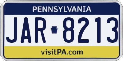PA license plate JAR8213