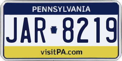 PA license plate JAR8219