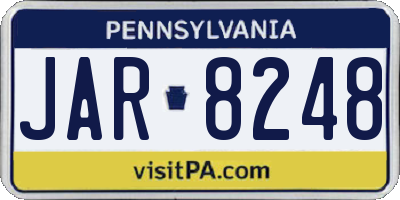 PA license plate JAR8248